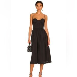 L’academie Sonia Midi Dress in Black